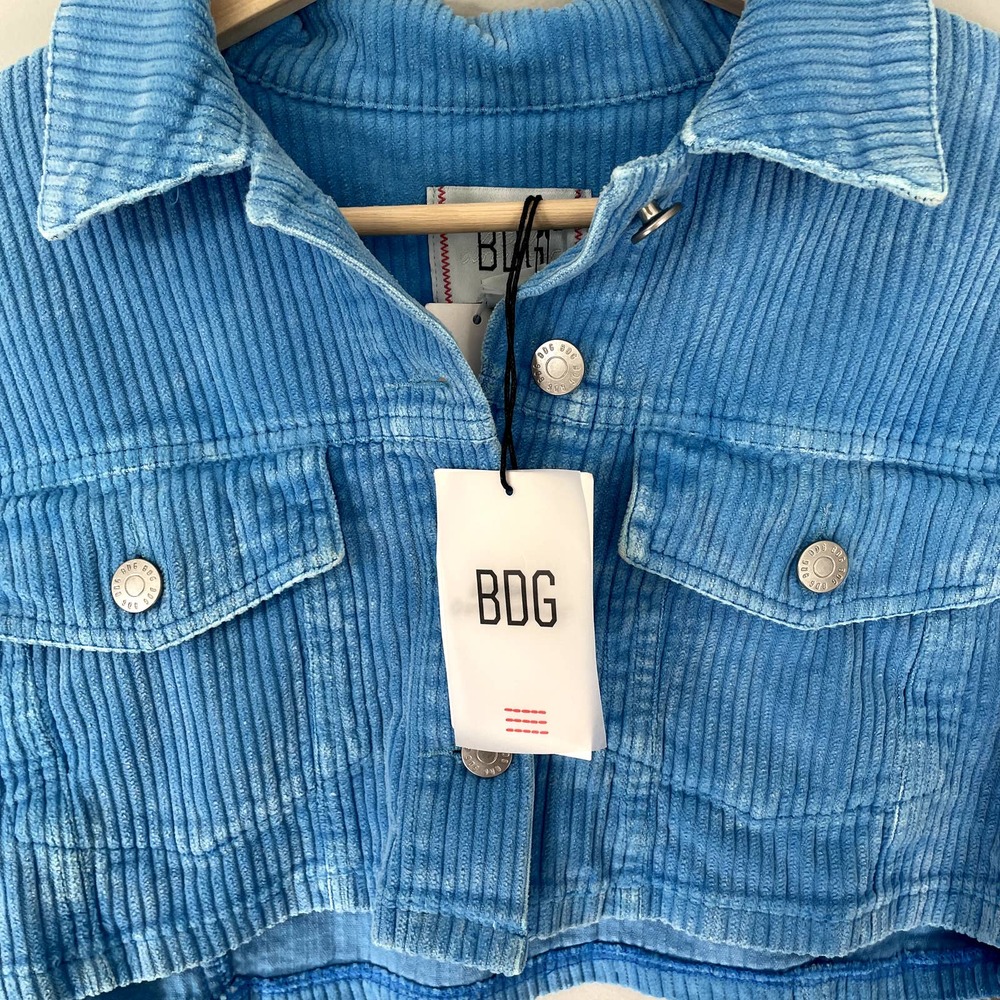 NWT Urban Outfitters BDG Carissa Cropped Corduroy Jacket in Blue XS - Picture 10 of 15